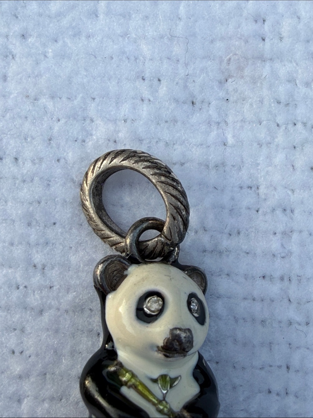 Retired Brighton Panda Bear Charm Silver Black Enamel Vintage Rare - Picture 5 of 6